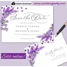 Lavender Save the Date card printable template,Save the Date card,(131) Lavender Save the Date card printable template,Save the Date card,(131)